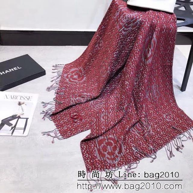 CHANEL香奈兒 2018年秋冬新款系列羊毛混紡圍巾 雙面可用 LLWJ6585